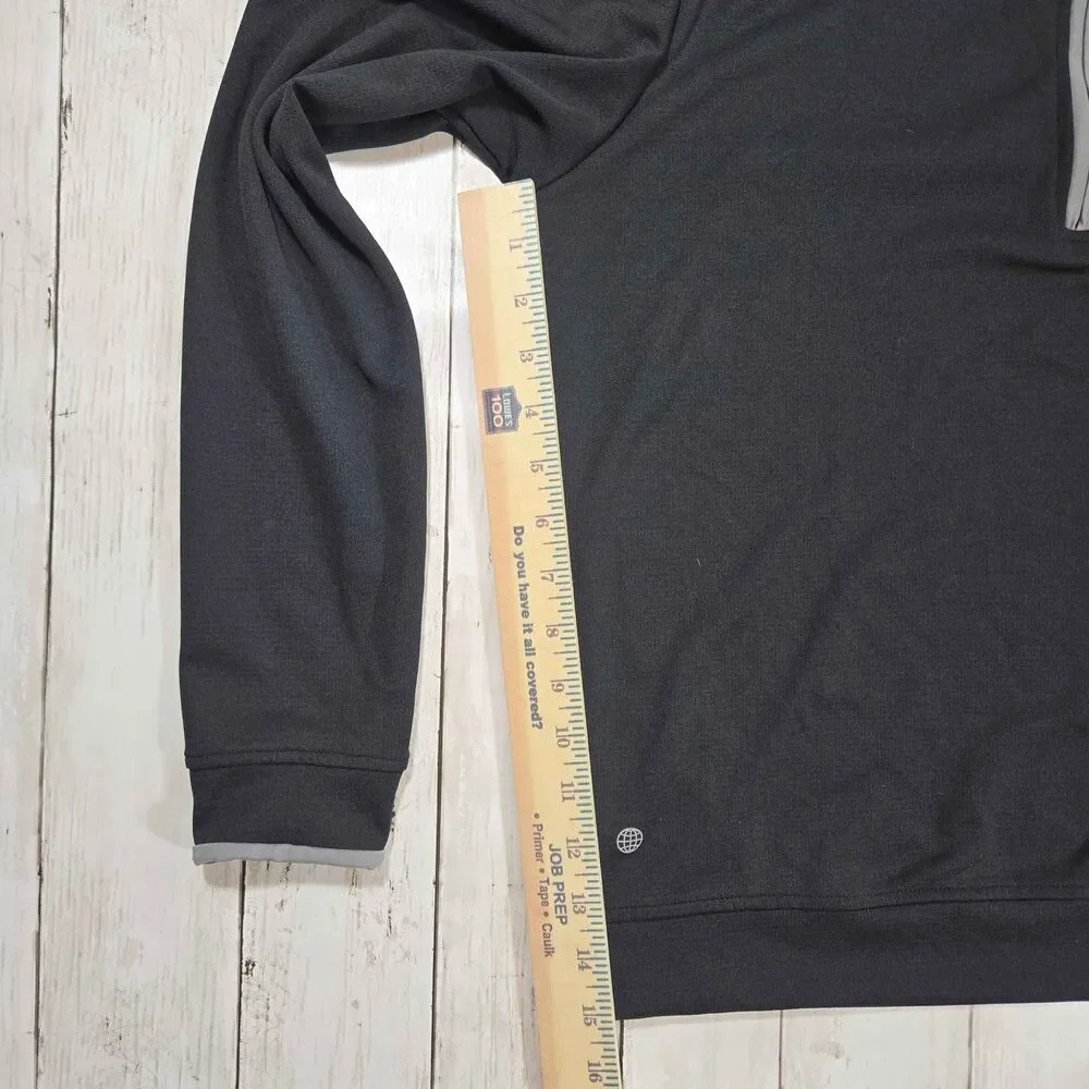 Adidas Mens Quarter Zip Pullover Size S Black Athletic Long Sleeve Sweatshirt